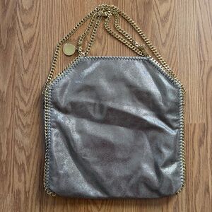 Stella McCartney Silver Shoulder Bag with Gold Chain